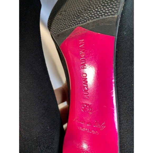 Luciano Padovan Heels Pumps Womens EU 37.5/ US 7.5 Black Suede Mid Heel Pointed - Picture 9 of 11